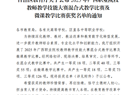 我校教师在全区职业院校教师教学技能大赛中双获佳绩